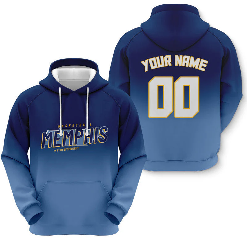 Custom Sports Pullover Sweatshirt Basketball Split State Map Memphis  Fashion Hoodie